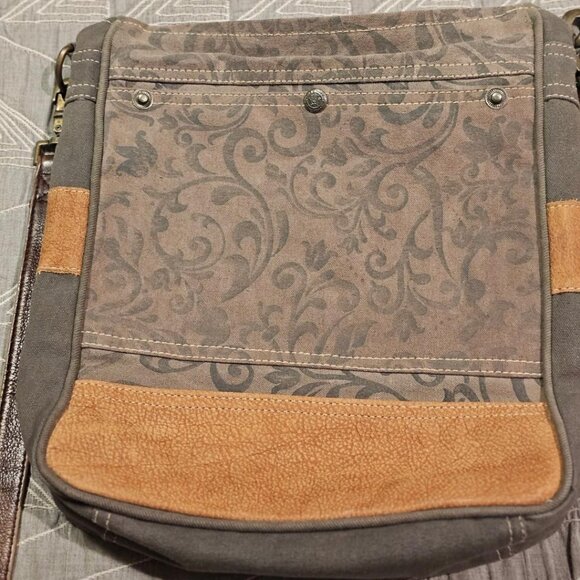 MYRA BAG BROWN CANVAS SHOULDER/CROSSBODY - Picture 8 of 11